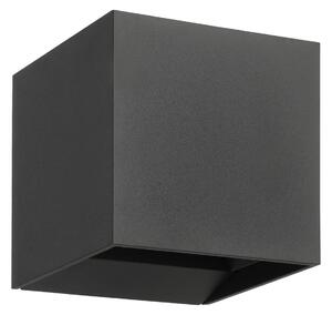 EGLO Calpino 3 LED vanjska zidna svjetiljka, antracit, širina 10 cm, 2 svjetla, Crno, Aluminij, Zidni kvadrat