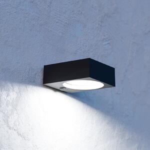 EGLO Darfano solarna vanjska zidna LED svjetiljka, crna, širina 14 cm, prigušiva, Crno, Plastika, Zidni kvadrat