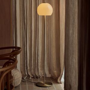 FRANDSEN Ball Glass podna lampa, pješčano siva, staklo, 130 cm, E27, Bež, Dnevni boravak/blagovaonica, Staklo