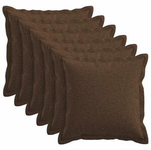 Presvlaka za jastuk 6 pcs HOUTEN Smeđa 45 x 45 cm Umjetni lan - Smeđa 45 x 45 cm 6