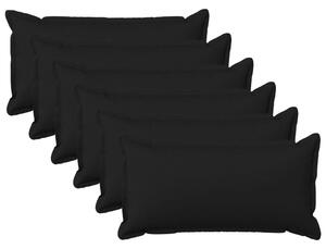 Presvlaka za jastuk 6 kom. HOUTEN Crna 40 x 80 cm Umjetni lan - Crna 40 x 80 cm 6