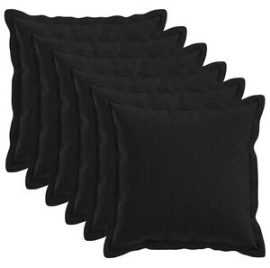 Presvlaka za jastuk 6 pcs HOUTEN Crna 50 x 50 cm Umjetni lan - Crna 50 x 50 cm 6
