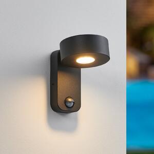 EGLO Palosco LED vanjska zidna svjetiljka, crna, visina 17 cm, metal, senzor, Crno, Metal