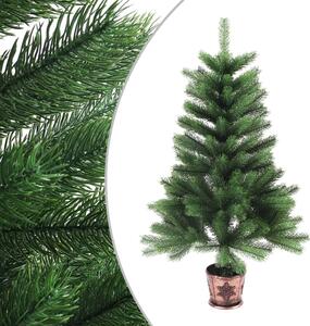 VidaXL Umjetno osvijetljeno božićno drvce s kuglicama 65 cm zeleno
