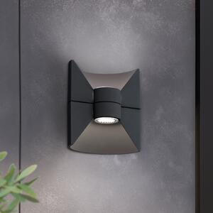 EGLO Redondo vanjska zidna LED svjetiljka, antracit, visina 17 cm, 2 svjetla, Sivo, Aluminij