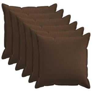 Presvlaka za jastuk 6 pcs HOUTEN Smeđa 80 x 80 cm Umjetni lan - Smeđa 80 x 80 cm 6