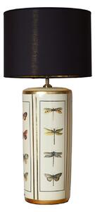PR Home Stolna lampa Lucca, crna, visina 67 cm, lanena tkanina, keramika, Crno, Dnevni boravak/blagovaonica, Tkanina / tekstil