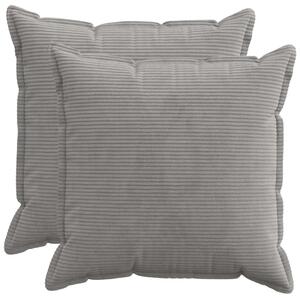 Presvlaka za jastuk 2 kom. HOUTEN Svjetlosiva 65 x 65 cm Kord - Svjetlosiva 65 x 65 cm 2