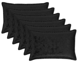 Presvlaka za jastuk 6 pcs HOUTEN Crna 40 x 60 cm Flanel - Crna 40 x 60 cm 6