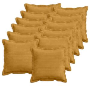 Presvlaka za jastuk 12 kom. HOUTEN Žuta 45 x 45 cm Kord - Žuta 45 x 45 cm 12