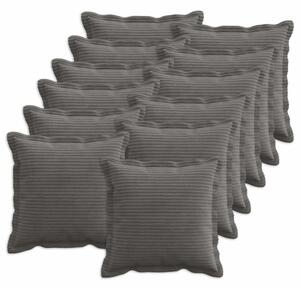 Presvlaka za jastuk 12 kom. HOUTEN Tamnosiva 45 x 45 cm Kord - Tamnosiva 45 x 45 cm 12
