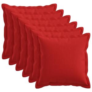 Presvlaka za jastuk 6 pcs HOUTEN Crvena 45 x 45 cm Umjetni lan - Crvena 45 x 45 cm 6