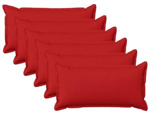 Presvlaka za jastuk 6 pcs HOUTEN Crvena 40 x 80 cm Umjetni lan - Crvena 40 x 80 cm 6