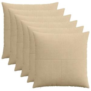 Presvlaka za jastuk 6 pcs ALMELO Siva zelena 55 x 55 cm Kord - Svijetlo zelena siva 55 x 55 cm 6