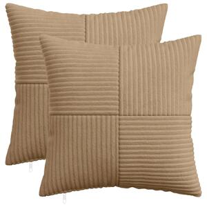 Presvlaka za jastuk 2 pcs ALMELO Smeđa 50 x 50 cm Kord - Smeđa 50 x 50 cm 2