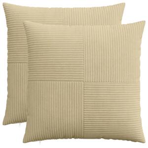 Presvlaka za jastuk 2 pcs ALMELO Siva zelena 60 x 60 cm Kord - Svijetlo zelena siva 60 x 60 cm 2