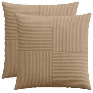Presvlaka za jastuk 2 pcs ALMELO Smeđa 55 x 55 cm Kord - Smeđa 55 x 55 cm 2