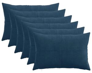 Presvlaka za jastuk 6 pcs ALMELO Mornarsko plava 40 x 60 cm - Modra 40 x 60 cm 6