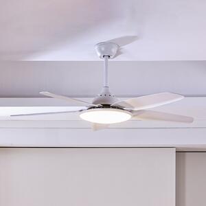 Lucande LED stropni ventilator Divian, bijeli, DC, tihi, CCT, Bijela, Dnevni boravak/blagovaonica, Metal