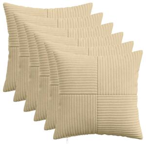 Presvlaka za jastuk 6 pcs ALMELO Siva zelena 30 x 30 cm Kord - Svijetlo zelena siva 30 x 30 cm 6