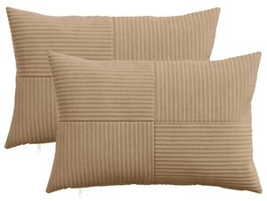 Presvlaka za jastuk 2 pcs ALMELO Smeđa 30 x 50 cm Kord - Smeđa 30 x 50 cm 2