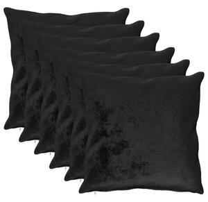 Presvlaka za jastuk 6 pcs HEERLEN Crna 80 x 80 cm Flanel - Crna 80 x 80 cm 6