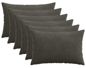 Presvlaka za jastuk 6 pcs HEERLEN Antracit 50 x 80 cm Kord - Antracit 50 x 80 cm 6