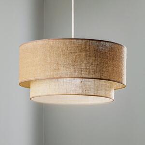 Duolla Boho viseća lampa, smeđa, Ø 45 cm, tkanina, prigušiva, Smeđa / hrđa, Dnevni boravak/blagovaonica, Tkanina / tekstil