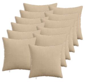 Presvlaka za jastuk 12 pcs HEERLEN Sivosmeđa 45 x 45 cm Kord - Sivosmeđa 45 x 45 cm 12