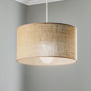 Duolla Viseća lampa od jute, cilindrična, prirodno smeđa, Ø40cm, 1 žarulja., prigušiva, Smeđa / hrđa, Dnevni boravak/blagovaonica, Tkanina / tekstil