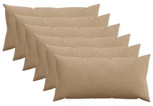 Presvlaka za jastuk 6 pcs HEERLEN Smeđa 40 x 70 cm Kord - Smeđa 40 x 70 cm 6