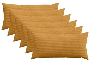 Presvlaka za jastuk 6 pcs HEERLEN Žuta 40 x 80 cm Kord - Žuta 40 x 80 cm 6