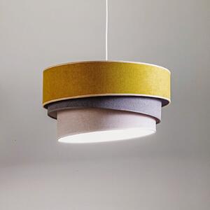 Duolla Pastel Trio viseća svjetiljka senf/siva/svijetlosiva, prigušiva, Žuta, Dnevni boravak/blagovaonica, Tkanina / tekstil