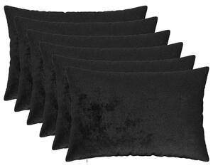 Presvlaka za jastuk 6 pcs HEERLEN Crna 40 x 60 cm Flanel - Crna 40 x 60 cm 6