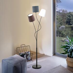 EGLO Maronda podna lampa s tri tekstilna sjenila, Crno, Dnevni boravak/blagovaonica, Metal