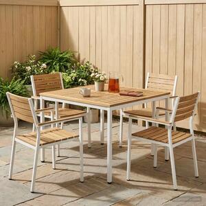 Stol za večeru u vrtu Bijela 110 x 108 5 x 75 cm - Bijela 110 x 108 5 x 75 cm