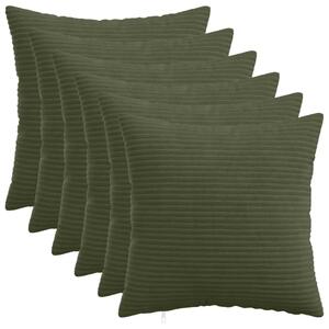 Presvlaka za jastuk 6 pcs HEERLEN Zelena 30 x 30 cm Kord - Zelena 30 x 30 cm 6