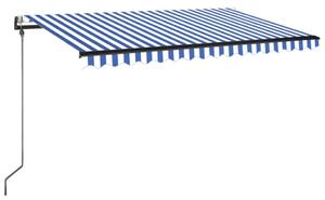 VidaXL Automatska tenda sa senzorom LED 450 x 350 cm plavo-bijela