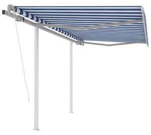 VidaXL Automatska tenda na uvlačenje 3,5 x 2,5 m plavo-bijela