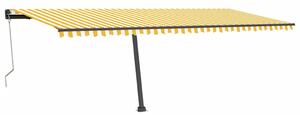 VidaXL Samostojeća automatska tenda 600 x 350 cm žuto-bijela