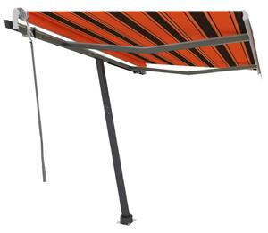 VidaXL Samostojeća tenda ručno uvlačenje 300 x 250 cm narančasto-smeđa