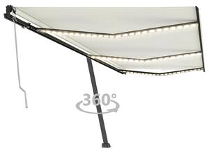 VidaXL Automatska tenda sa senzorom za vjetar LED 600x350 cm krem