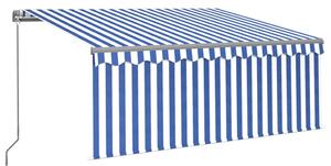 VidaXL Tenda na ručno uvlačenje s roletom 3 x 2,5 m plavo-bijela