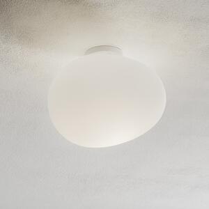 Foscarini Gregg medijska staklena stropna lampa, 27 cm, prigušiva, Bijela, Dnevni boravak/blagovaonica, Staklo