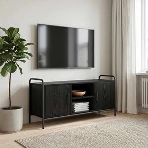 TV ormar 99 x 33 x 50 cm Crni hrast Konstruirano drvo - Crni hrast 99 x 33 x 50 cm