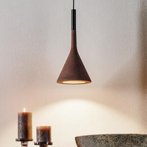 Foscarini Aplomb viseća lampa GU10 od smeđeg betona, prigušiva, Smeđa / hrđa, Kuhinja, Beton