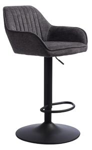 Tamno siva podstavljena barska stolica podesive visine/s naslonima za ruke (visine sjedala 65 cm) Nolan – Unique Furniture