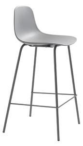 Siva plastična barska stolica (visine sjedala 67,5 cm) Whitby – Unique Furniture