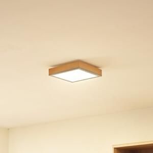 Lindby Laviona LED stropna svjetiljka, četvrtasta, 30 cm, Drvo, Dnevni boravak/blagovaonica, Drvo