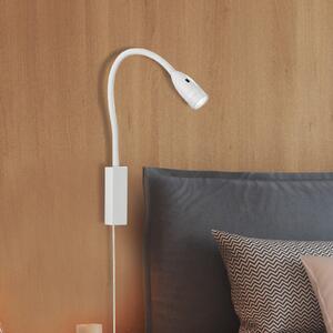 FISCHER & HONSEL LED zidna svjetiljka Sten, bijela, visina 61 cm, upravljanje gestama, prigušiva, Bijela, spavaća soba, Metal